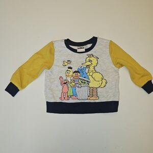 EUC | Sesame Street | 12M | Colorblock Character Sweatshirt